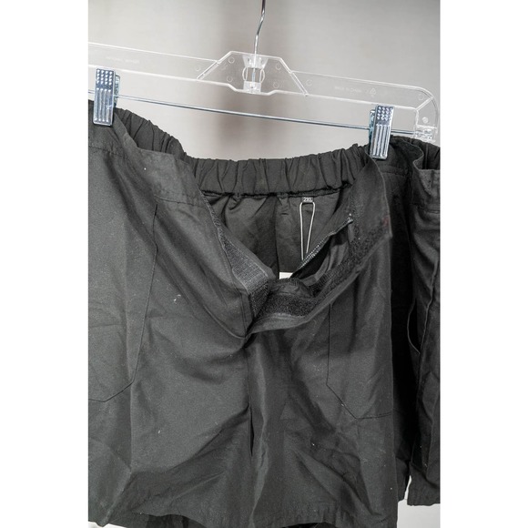 Women's Black Poly/Spandex shorts w Sewn in Briefs, 2xl - Picture 2 of 3